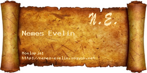 Nemes Evelin névjegykártya